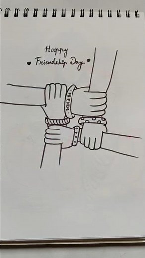 Friendship day special quick simple and easy drawing poster/ Happy friendship day drawing