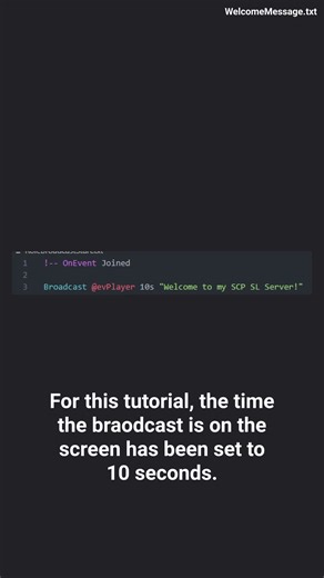 How to add a Welcome Message to your SCP:SL Server #scp #gaming #scpsl #scpsecretlaboratory