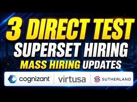 Direct test Trending Jobs for the week | Cognizant, Sutherland, P&G, Virutsa, JIO Jobs | Apply Now