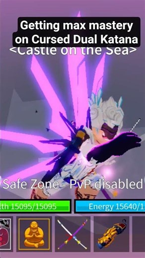 Getting max mastery on Cursed Dual Katana!!#roblox