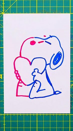 両手で描けるスヌーピー！#スヌーピー #描き方 #shorts