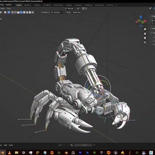 Character Rigging | Animation | CGi on Instagram: "Check out this work-in-progress scorpion robot rig by @nelsonfred4623 The project focuses on simplifying a complex rigging setup using Python scripts, with many repetitive tasks automated through scripting. It’s a great example of how AI-assisted workflows can significantly speed up and optimize rig development when used thoughtfully. The rig is still in progress, with current work centered on refining the leg IK system. A solid technical explor