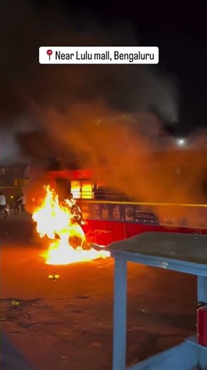 Tyre busted caught fire KSRTC Bus