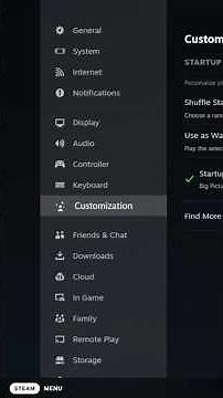 Set up Steam big Picture Mode Themes and equip Startup Movie