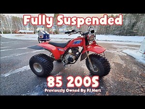 Fully Suspended 1985 Honda ATC 200S - Flat Track Oval Racing and Walk Around