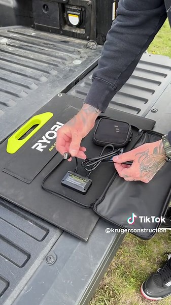 With camping season around the corner I thought this was pretty cool for charging off the grid • It’s the Ryobi 60 watt premium solar panel. It’s light and folds up for easy storage. You can charge electronics and even their 18v battery lineup through the power source • As long as the sun is some what out your charging @RYOBI Tools USA . . . #tools #construction #camping #solar #ryobi #ryobination