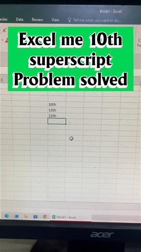 Excel subscript and superscript problem solved