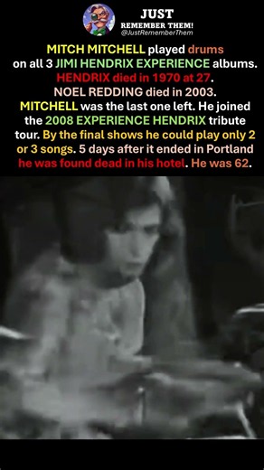 MITCH MITCHELL Was the Last of the JIMI HENDRIX EXPERIENCE 🥁 He Was Found Dead in a Hotel at 62 💔