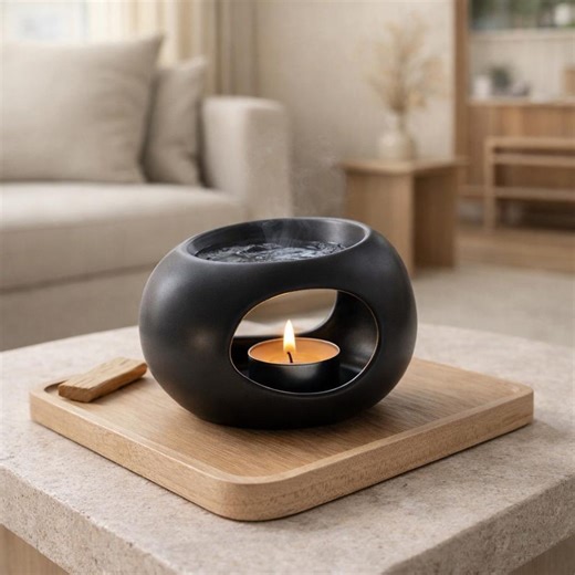 Ceramic Oil Burner Wax Melt Warmer: Minimalist Aromatherapy Diffuser for Spa Home - Etsy