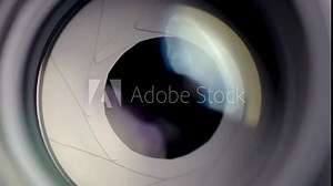 Aperture Blades of Camera Lens Opening and Closing Fastly and Slowly. Moving Step by Step While Slow Move.