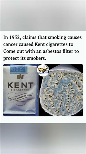 Kent cigarettes used asbestos filters in 1952 to protect smokers from cancer. #shorts #Kent #1950s