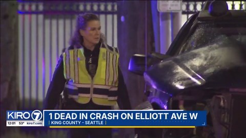 Video: 1 dead in crash on Elliott Ave W