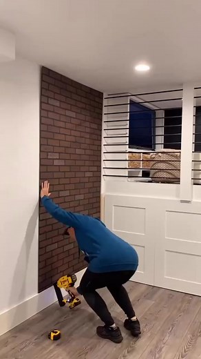 DIY Faux Brick Wall Installation Transformation