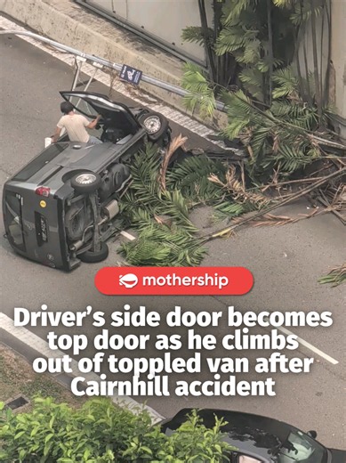 The police told Mothership they were alerted to an accident at the slip road into Central Expressway towards Seletar Expressway at about 2pm on Oct. 12, 2026. A 53-year-old male van driver and a 51-year-old female car driver were conveyed conscious to the hospital. The female car driver is assisting with ongoing investigations by the police. #mothershipnews #news #fyp