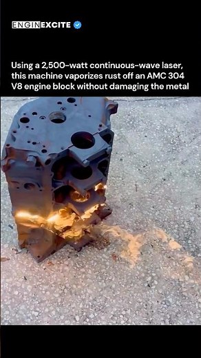 Laser vs Engine Block Rust