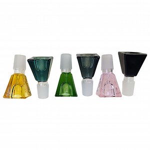 Colored Glass Upside Down Pyramid Bowl 18m Glass Oil Burner Water Pipe Glass Oil Burner Smoking Accessories