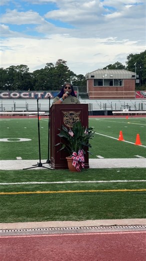 Our baby, Danya Hector singing her rendition of "America The Beautiful" this morning during the "Workout with a Vet" Program. Proud of you, love. | Alice Hector