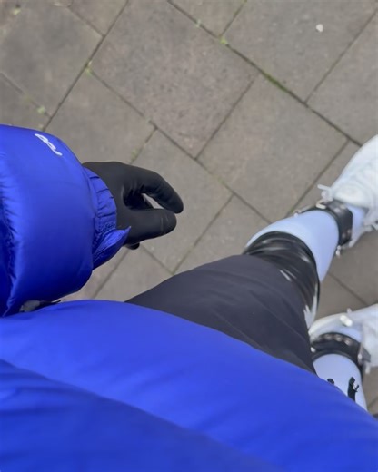 rubberscallylad on Instagram: "Swipe to see me getting back dressed with an puffer jacket and walk outdoor in that outfit 😇 thanks to @northernkinkboy for the nice pics 🥰 #rubber #rubbersuit #fullrubber #rubbergloves #cuffed #cuffedstore #sneaks #whitesocks #latex #latexsuit #latexgloves"