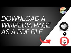 HOW TO DOWNLOAD A WIKIPEDIA PAGE AS A PDF FILE