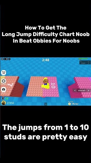 How To Get The Long Jump Difficulty Chart Noob In Beat Obbies For Noobs #obby #roblox #puzzle