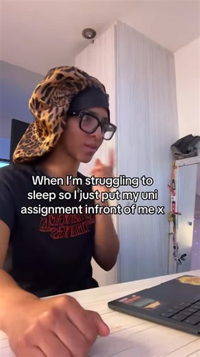 Trinity Robinson on Instagram: "I always fall asleep doing my assignments 😴 #unistudent #relatable #student #assignments #student"