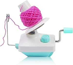 Yarn Ball Winder Hand Operated Winding Wool Winder Machine Yarn String Ball Winder, Convenient Ball Winder for Yarn Tabletop Clamp, Green Blue