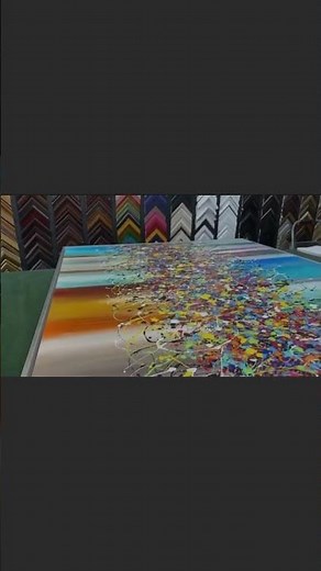 Abstract canvas complete framing process to watch..