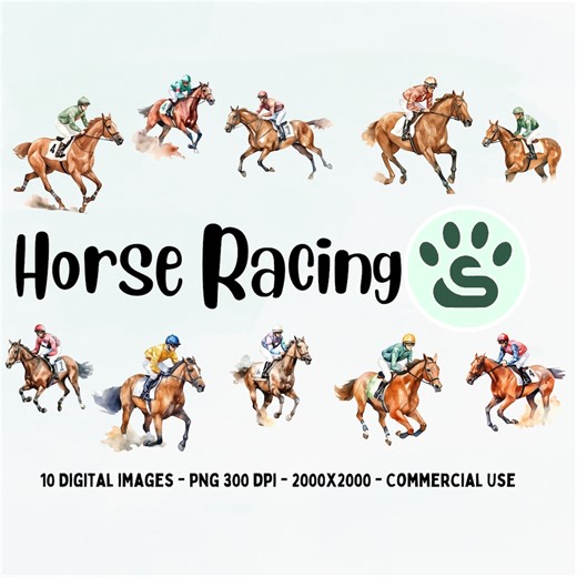 Watercolor Horse Racing Clipart | Horse Racing PNG | Jockey and Horse PNG | Equestrian Illustrations | Instant Download | Digital Download - Etsy