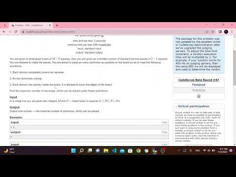 Domino Piling (Codeforces) Explanation and Solution