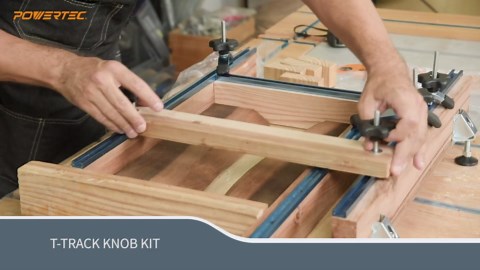 POWERTEC 71947 36" Double-Cut Profile Universal T-track with Dual Laser Engraved Scale and 3" Fence Flip Stop