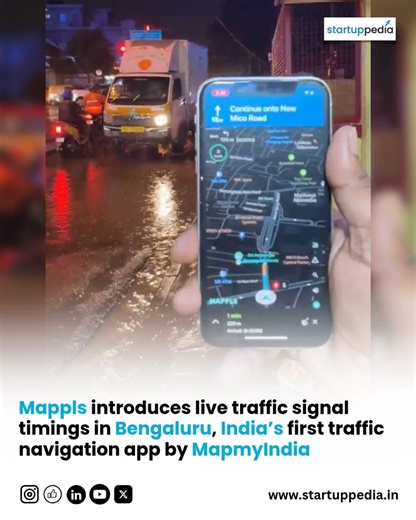 Startup Pedia | Bengaluru has recently introduced live traffic signal countdowns on the Mappls app, becoming India's first city to navigate live traffic... | Instagram
