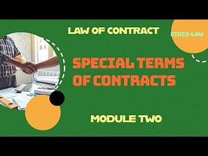 Ethiopian law of contract module 2 part 3 በአማርኛ