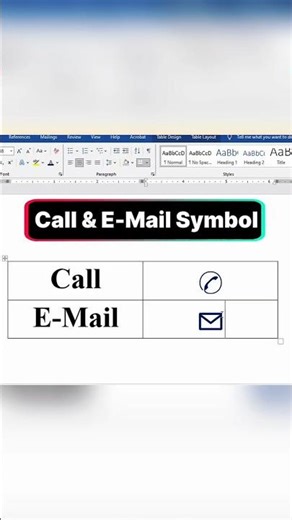 😱Call and E-Mail Symbol Insert in word#symbols #wordsymbols #microsoftoffice #wordshortcutkeys#viral