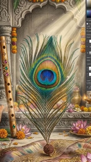 Morpankh Drawing Step by Step 🦚 | Krishna Feather Art #shorts