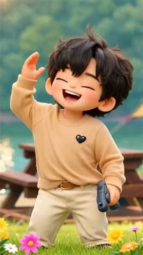 BTS V Cute Cartoon Dance 😍 | Taehyung Chibi AI Animation #shorts #trending