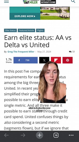 How to get airline status on Delta United and American