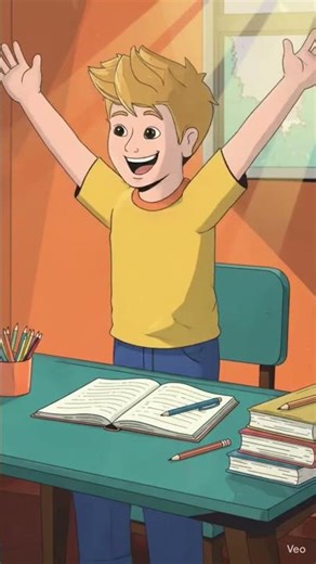 The Ultimate Homework Celebration! 🎉📚#animatedseries #cartoon #education #viralshort