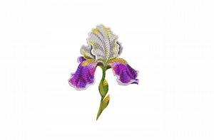 Iris Flower Machine Embroidery Design. 4 Sizes. Iris Embroidery Design. Digital Download. Instant Download. - Etsy