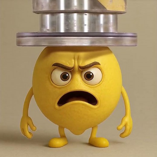 Lemon vs Hydraulic Press 🍋💥 | Sour Explosion!”