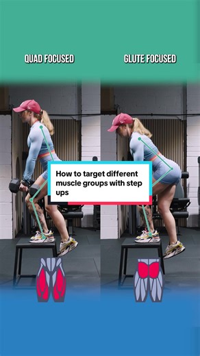 You're doing step ups wrong! 🫣 Save this to follow on your next leg day. I see this all the time... You want to target your glutes with step ups, but you actually end up putting all the focus on your quads. Here's a wee demo of both a quad focused step up and a glute focused step up. Both can be a great addition to your training, but make sure you're doing the right variation for your goals! Little tweaks in your technique can make all the difference in the gym. Follow for more demos and tips t