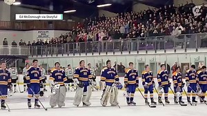 379K views · 234 reactions | America! Crowd at hockey game finishes singing the national anthem after a recording of the song stops. https://cir.ca/2NR5HPa | The National Desk - TND | Facebook