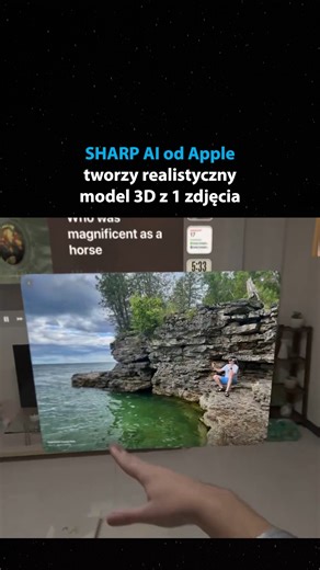 Patryk | Sztuczna Inteligencja | Roboty on Instagram: "Zbliżamy się do momentu, w którym każde zdjęcie stanie się bramą do cyfrowej rzeczywistości, a granica między fotografią a wirtualnym światem całkowicie się zatrze. - Model SHARP potrafi w mniej niż sekundę zamienić jedno zwykłe zdjęcie w realistyczną scenę 3D. Robi to, tworząc matematyczną reprezentację przestrzeni, którą można później oglądać z różnych kątów jakby kamera naprawdę się poruszała. Całość działa szybko i nie wymaga wielu zdjęć