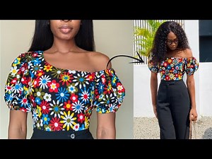 How to sew a Simple Monostrap Blouse with an off shoulder sleeve| Cutting and sewing Tutorial.