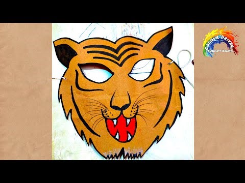 How to make Tiger Facemask | Paper Facemask Art Work of tiger | School project Facemask | Kids Craft