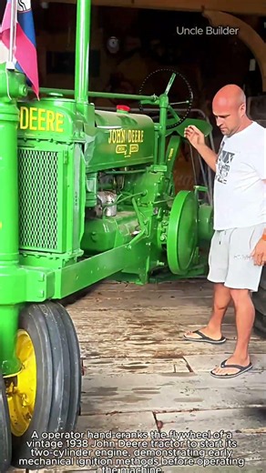 How Hand-Cranking Starts 1938 John Deere Engines #machinery #engineering #industrial