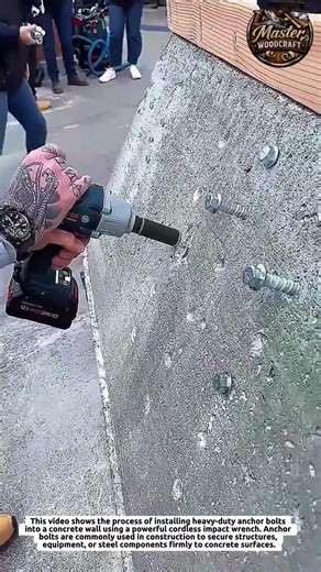 Concrete Anchor Bolt Installation | Heavy Duty Wall Fastening Process