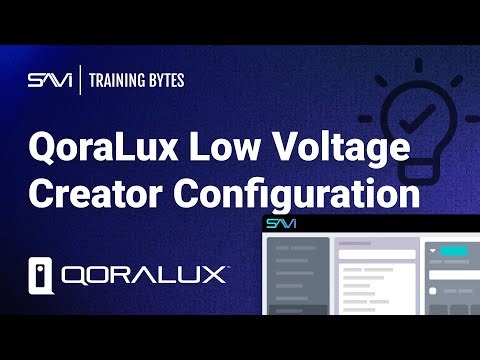 QoraLux Low Voltage Creator Configuration