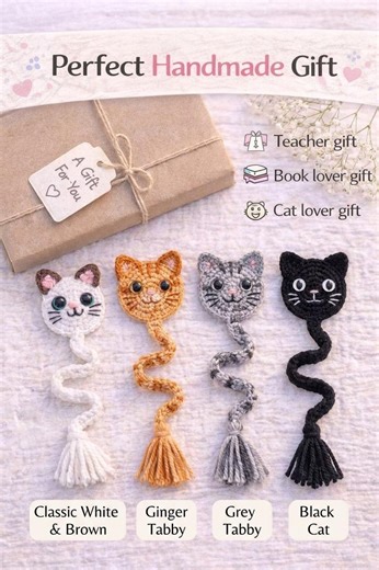 Easy Crochet Cat Bookmark Pattern | Cute Book Accessory | Quick Handmade Gift | PDF Tutorial | Digital Download - Etsy