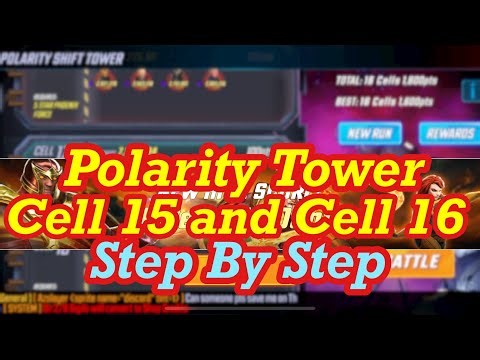 Polarity Shift Tower Cells 15 and 16: Four Different Teams USED | Marvel Strike Force
