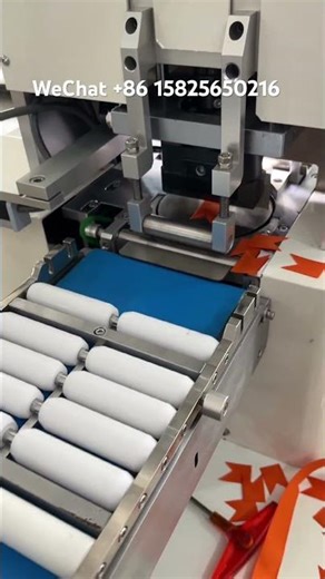 Ultrasonic Grosgrain Ribbon Label Diagonal Cutting Machine V-shape #machine #factoryproducts #cutter